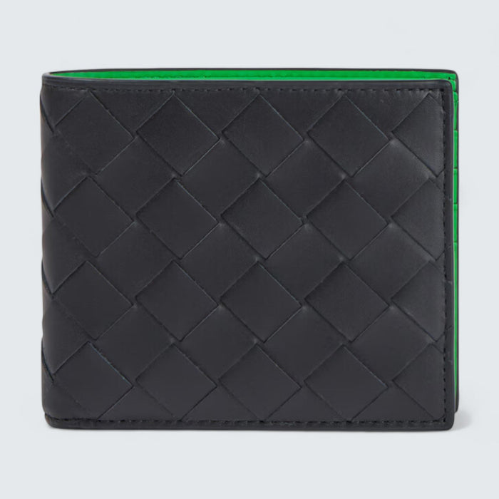 Bottega Veneta Intrecciato Bifold Wallet 'Black/Parakeet Green'
