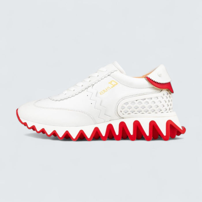 Christian Louboutin Loubishark Calf Leather and Neoprene Bianco
