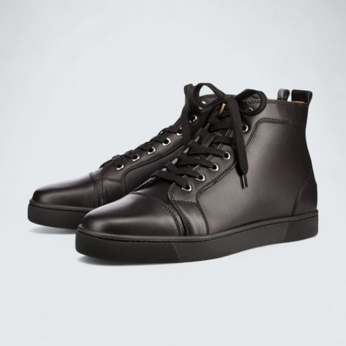 Christian Louboutin Louis Calf Leather Black High-top Sneaker