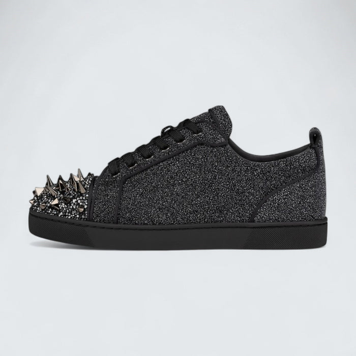 Christian Louboutin Louis Junior P Pik Pik Strass Suede Leather Comete and Strass