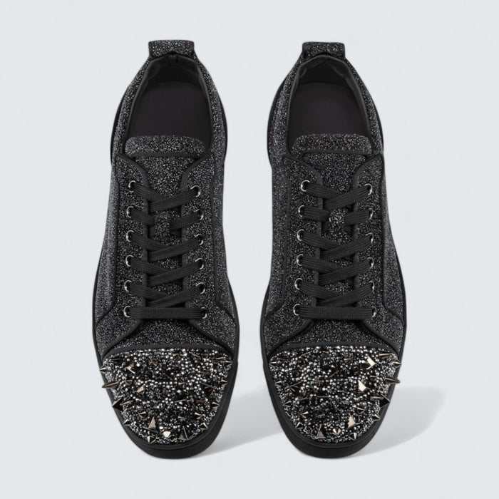 Christian Louboutin Louis Junior P Pik Pik Strass Suede Leather Comete and Strass