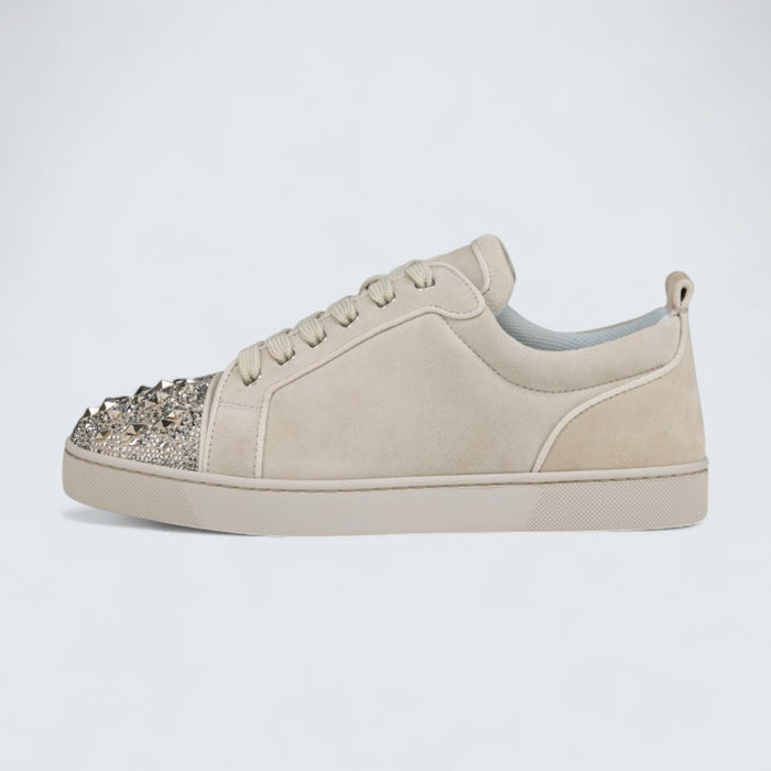 Christian Louboutin Louis Junior P Strass Eternity Veau Velours Albatre