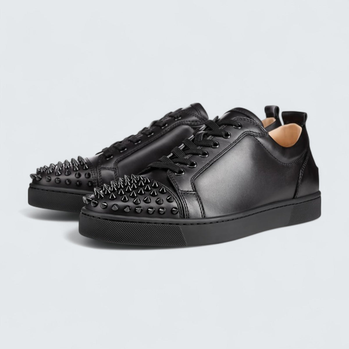 Christian Louboutin Louis Junior Spikes Calf Leather and Spikes Black