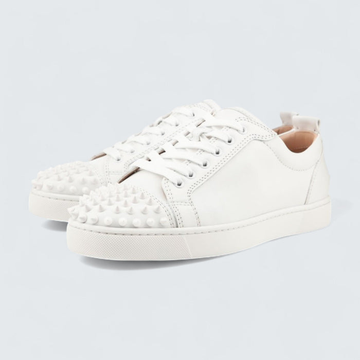 Christian Louboutin Louis Junior Spikes Calf Leather and Spikes White