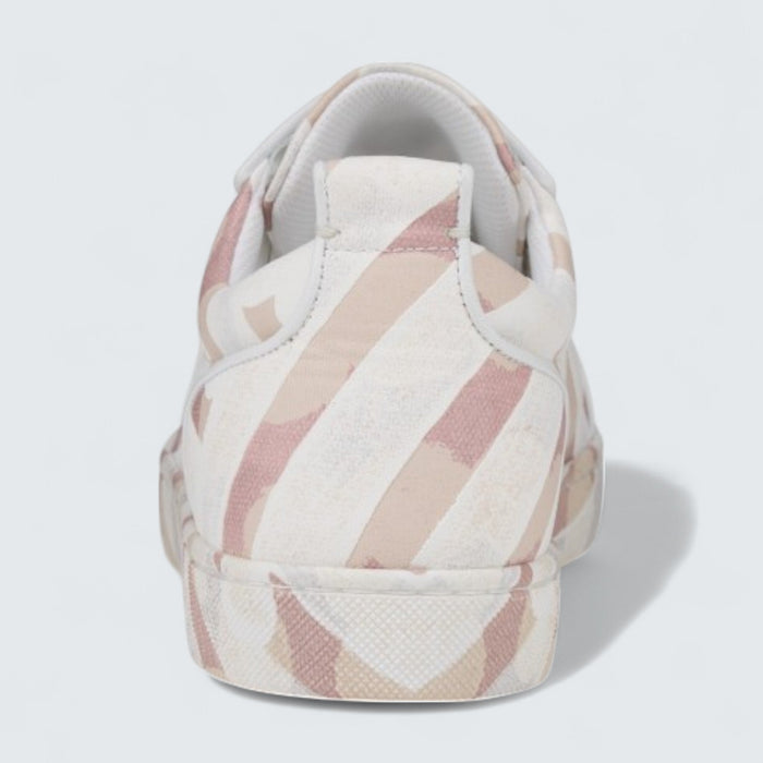 Christian Louboutin Louis Junior Spikes Gaagal Coated Canvas Leche