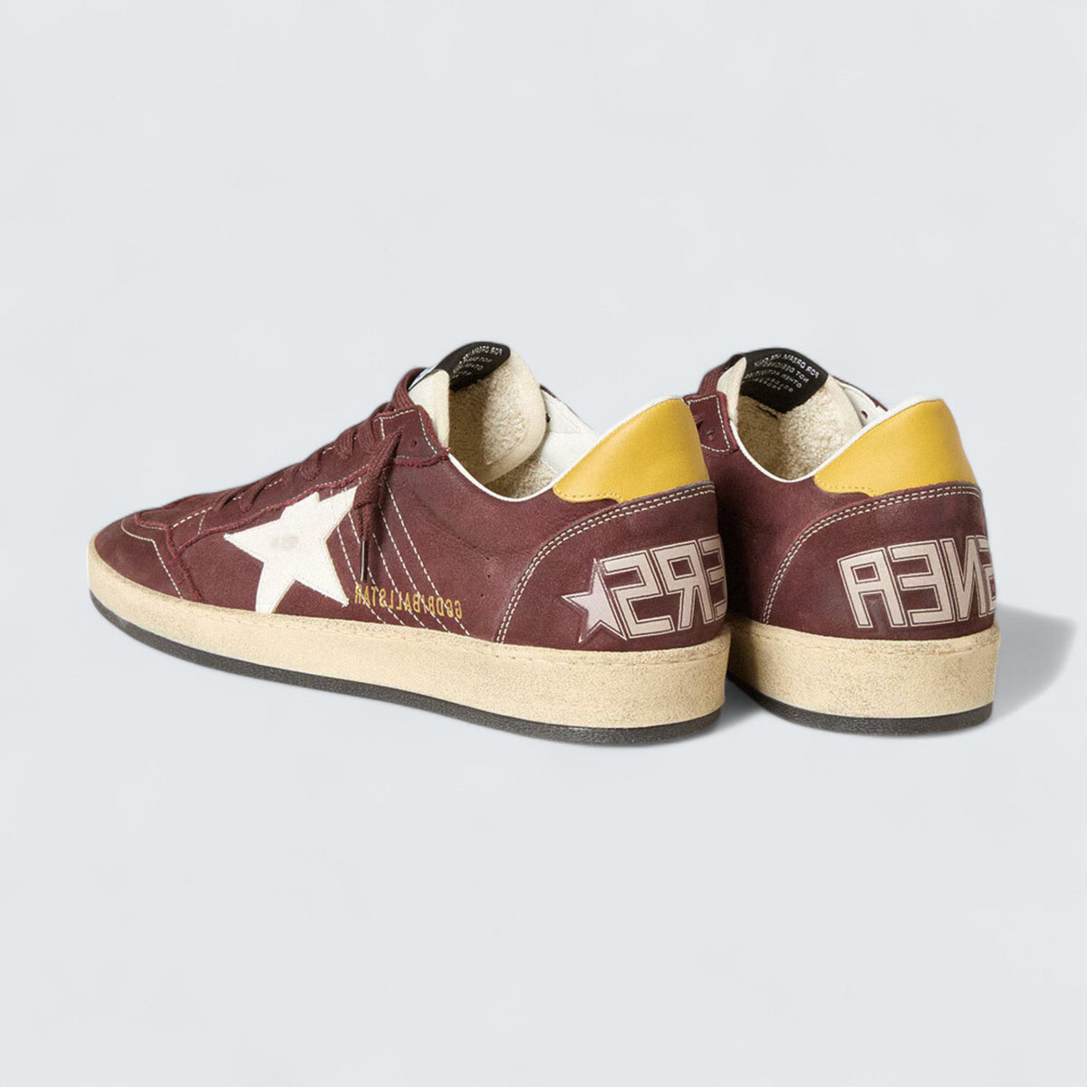 Golden Goose Ball Star 'Chocolate Nubuck with White Leather Star and Honey-Colored Leather Heel Tab'
