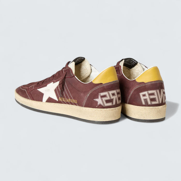 Golden Goose Ball Star 'Chocolate Nubuck with White Leather Star and Honey-Colored Leather Heel Tab'