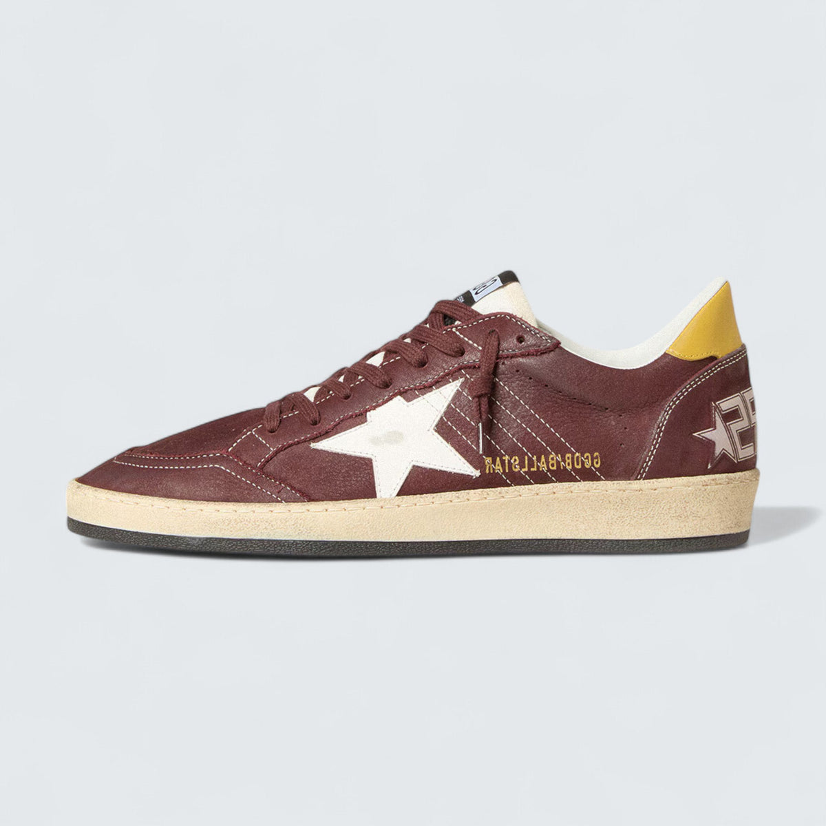 Golden Goose Ball Star 'Chocolate Nubuck with White Leather Star and Honey-Colored Leather Heel Tab'