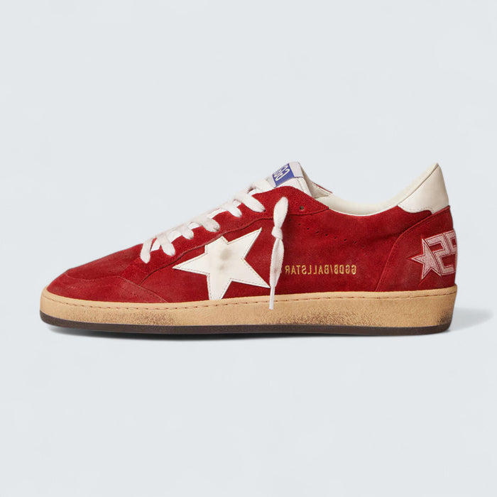 Golden Goose Ball Star 'Dark Red Suede with White Leather Star and Heel Tab'
