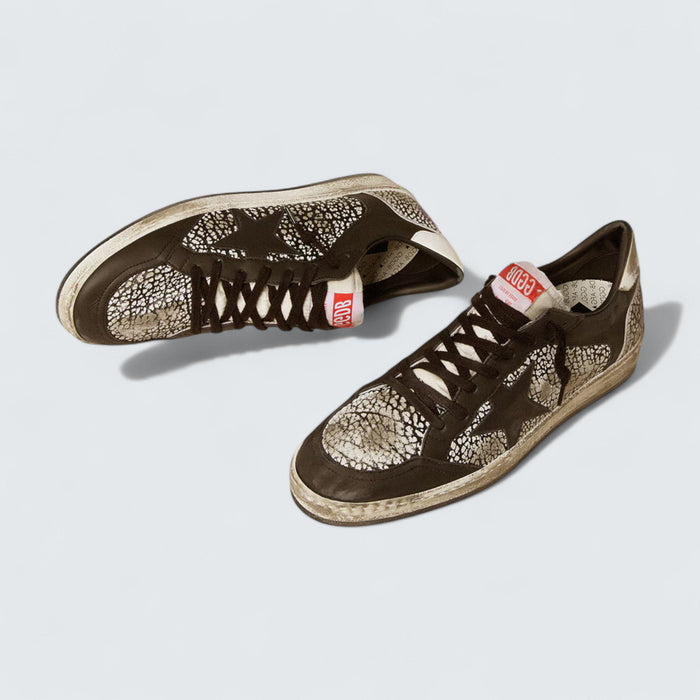 Golden Goose Ball Star 'Elephant-Print Leather with Black Leather Star'