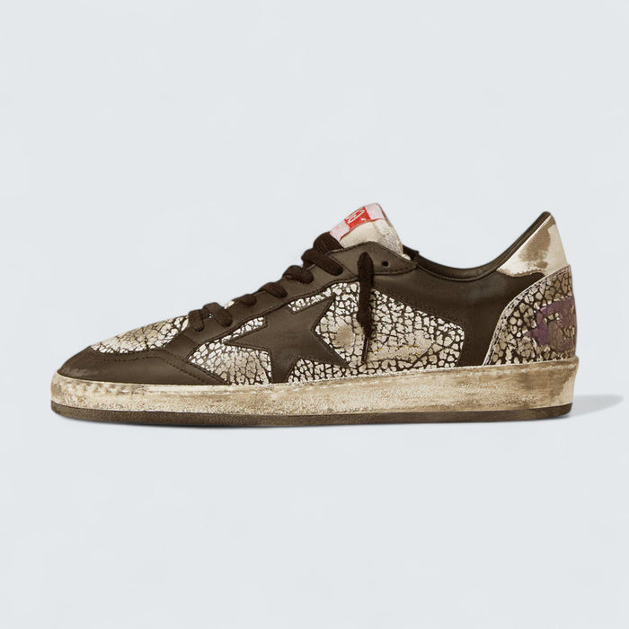 Golden Goose Ball Star 'Elephant-Print Leather with Black Leather Star'