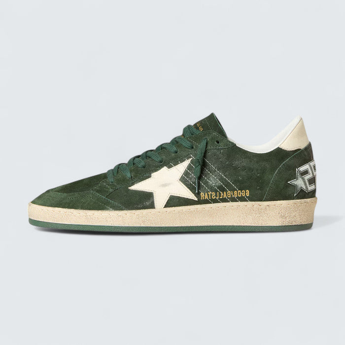 Golden Goose Ball Star 'Green Suede with White Leather Star and Heel Tab'