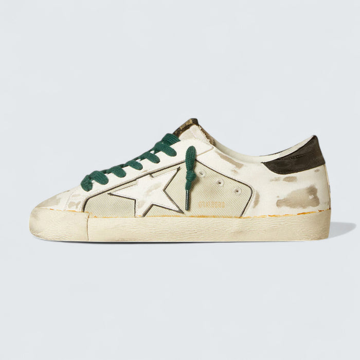 Golden Goose Super-Star 'White Leather & Black Heel Tab'