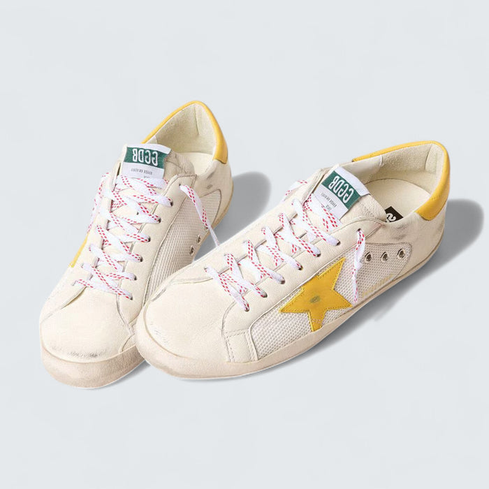 Golden Goose Super-Star 'Mesh, Nappa & Yellow Leather Star'