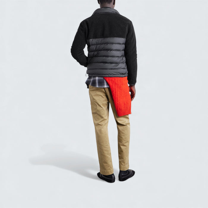 Moncler Mistral Panelled Fleece and Quilted Shell Down Jacket