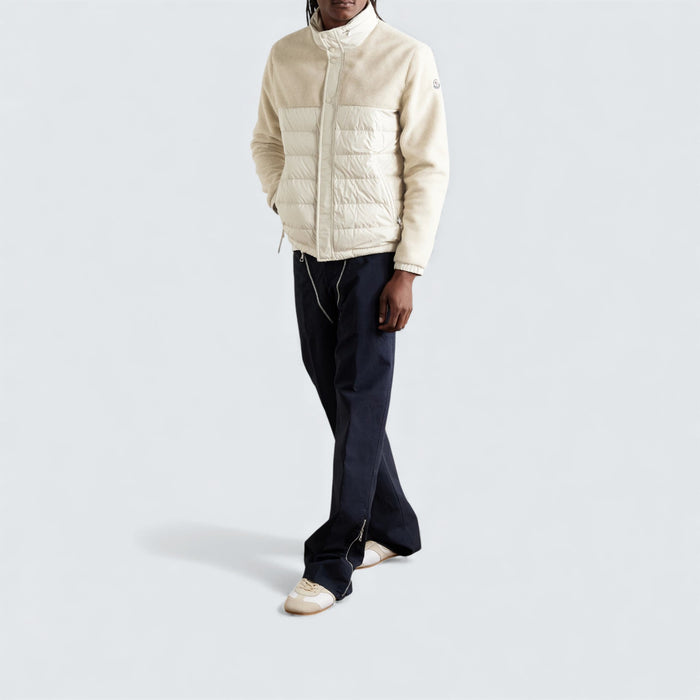 Moncler Mistral Panelled Fleece and Quilted Shell Down Jacket