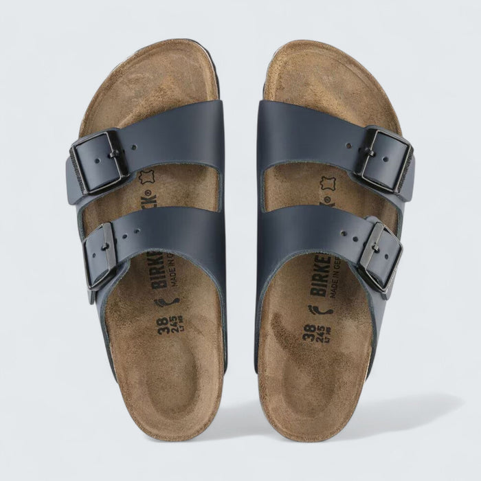 Birkenstock Arizona 'Blue Natural Leather'