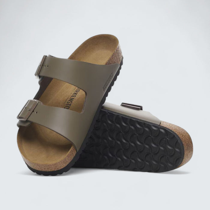 Birkenstock Arizona 'Concrete Gray Natural Leather'