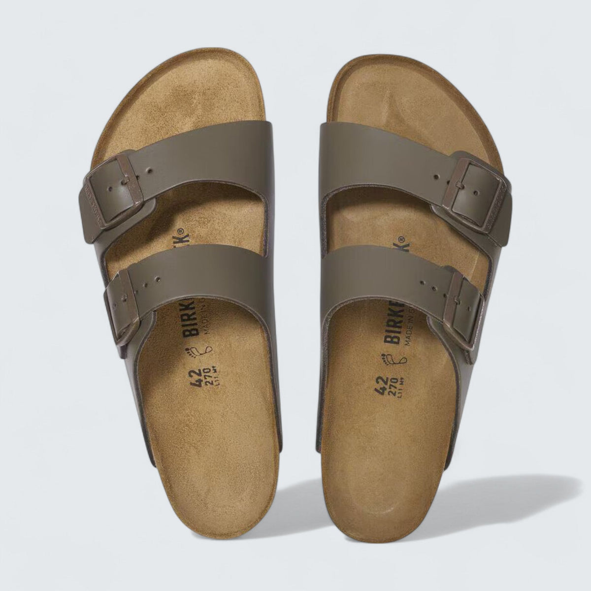 Birkenstock Arizona 'Concrete Gray Natural Leather'