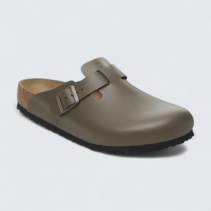 Birkenstock Boston 'Concrete Gray Natural Leather'