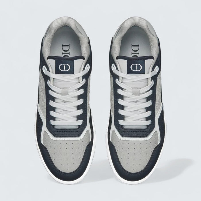 B27 Uptown Low-Top Sneaker 'Navy Blue, Dior Gray and White Grained Calfskin with Dior Gray Dior Gravity Leather'