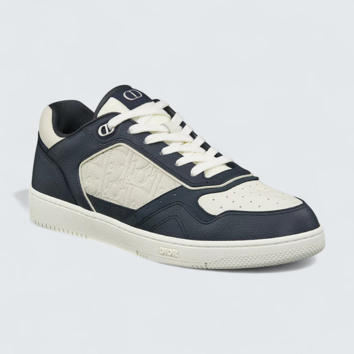B27 Uptown Low-Top Sneaker 'Navy Blue and White Grained Calfskin with White Dior Gravity Leather'