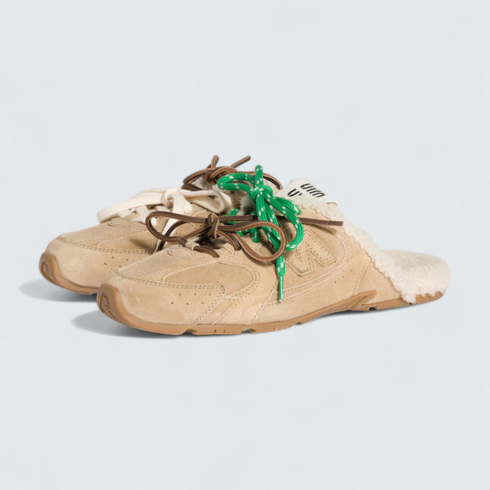 Miu Miu x New Balance 530 SL Bleached Suede Sneaker Mules 'Ecru'
