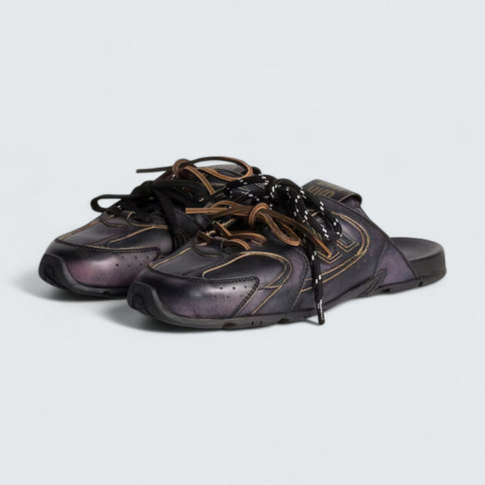 Miu Miu x New Balance 530 SL Deco Calf Leather Mules 'Black'