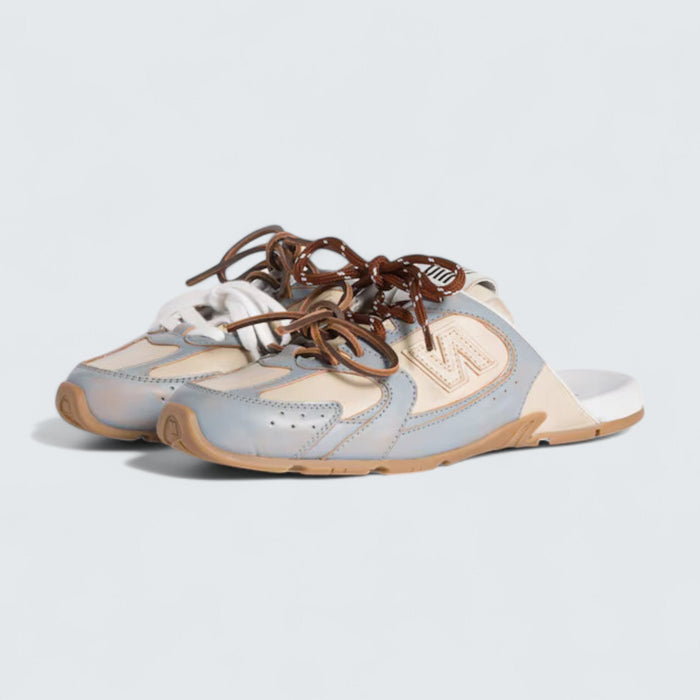 Miu Miu x New Balance 530 SL Deco Calf Leather Mules 'Sky Blue/Travertine Gray'