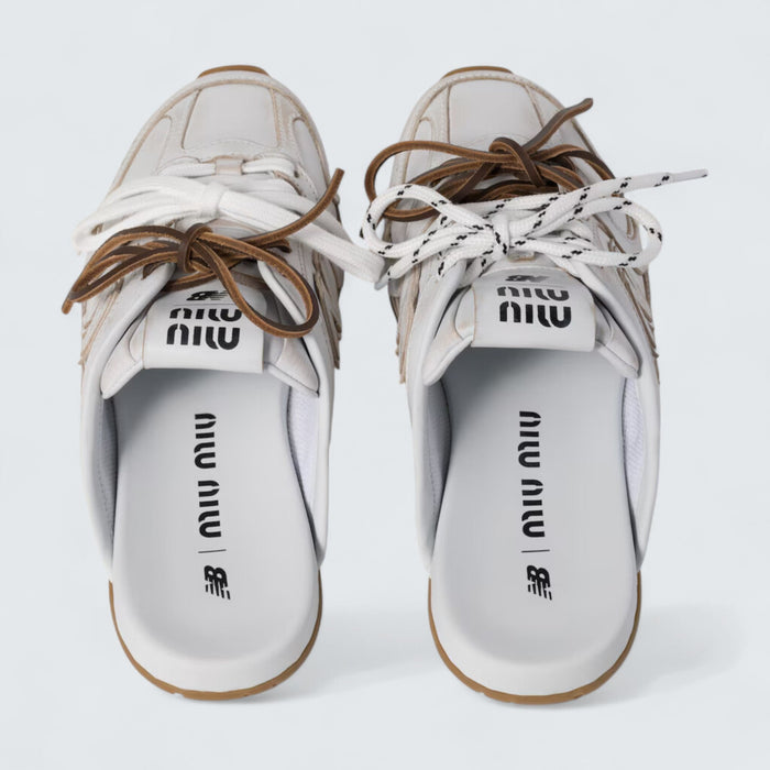 Miu Miu x New Balance 530 SL Deco Calf Leather Mules 'White