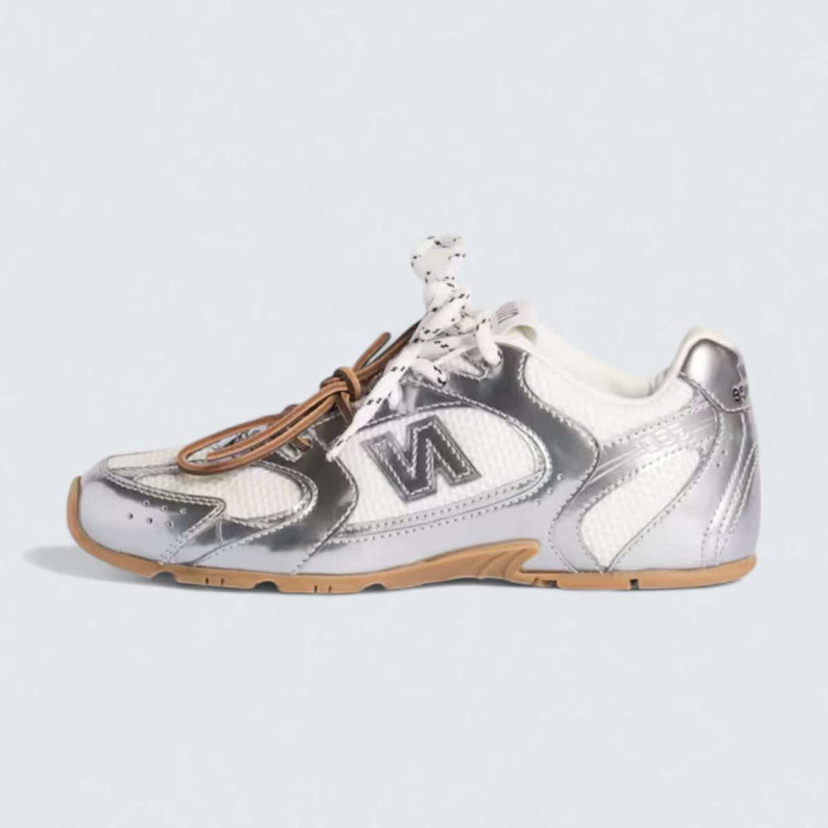Miu Miu x New Balance 530 SL Metallic Leather and Mesh Sneakers 'Silver'