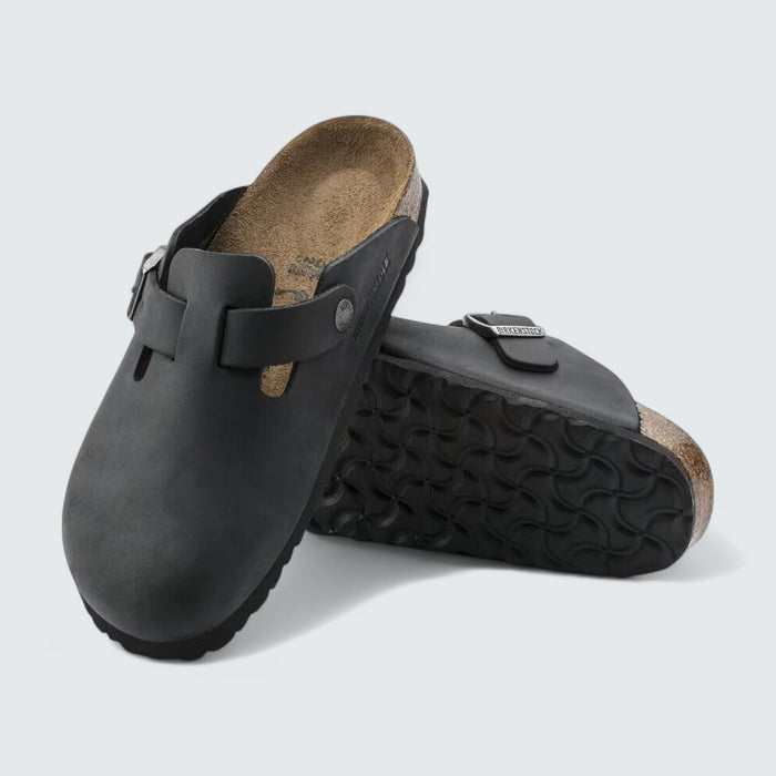 Birkenstock Boston 'Black Oiled Leather'