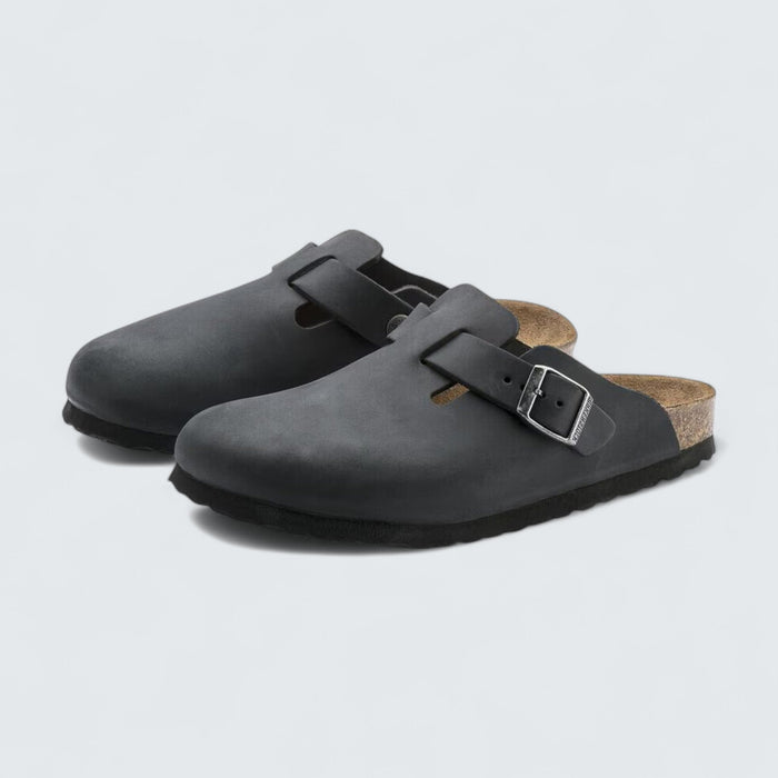 Birkenstock Boston 'Black Oiled Leather'