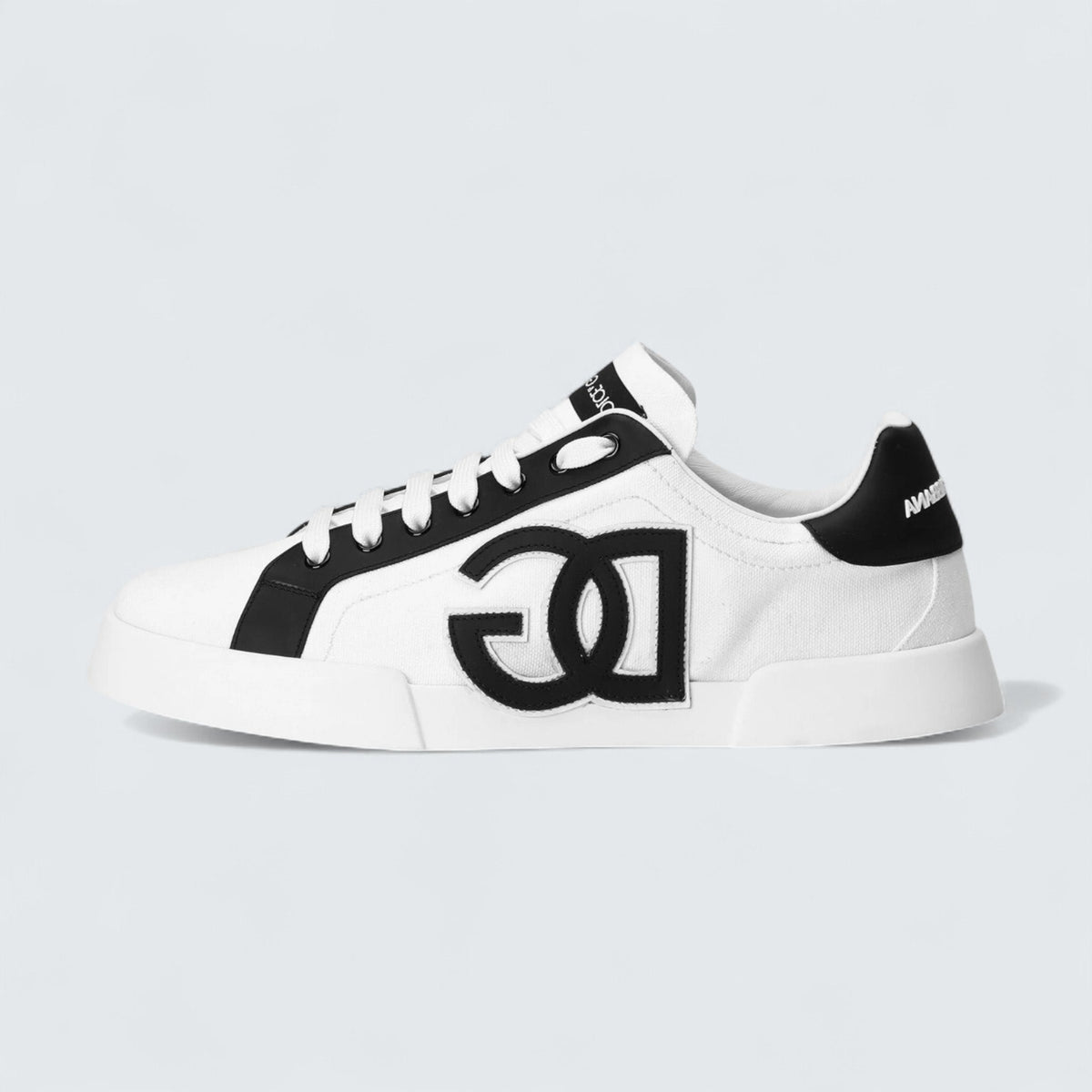 Dolce & Gabbana D&G Portofino Light Strobel Sneakers In Canvas And Calfskin