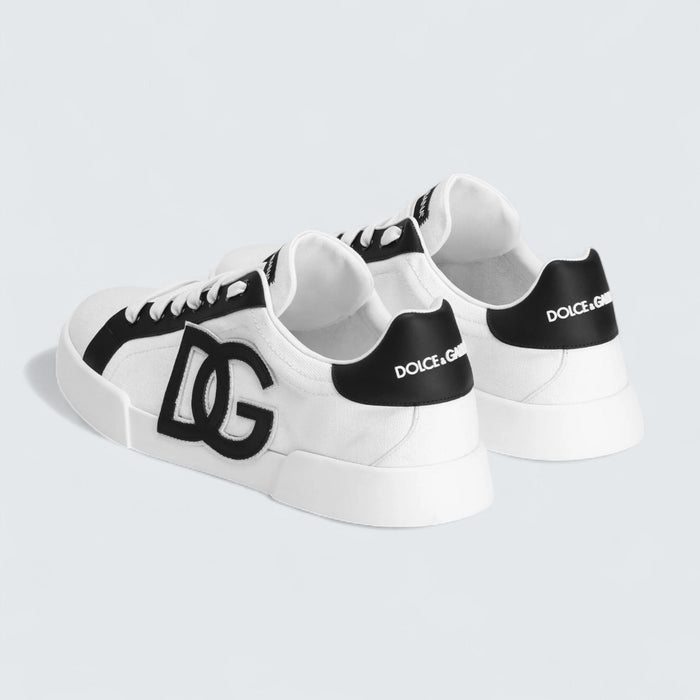 Dolce & Gabbana D&G Portofino Light Strobel Sneakers In Canvas And Calfskin
