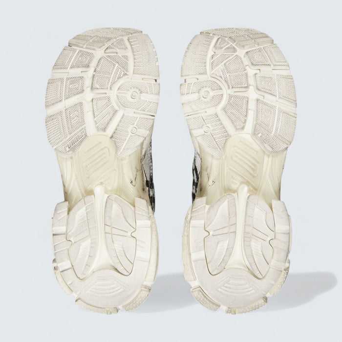 Balenciaga Runner Graffiti Sneaker in White and Black Mesh and Nylon