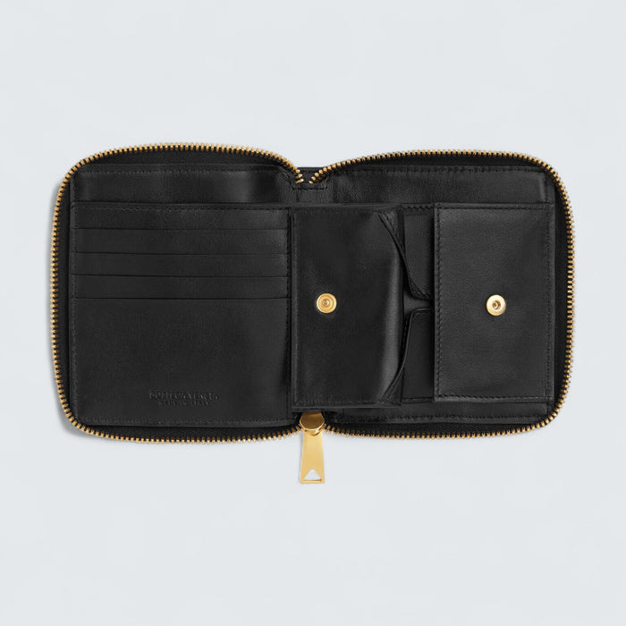 Bottega Veneta Small Cassette Compact Zip Wallet 'Black'