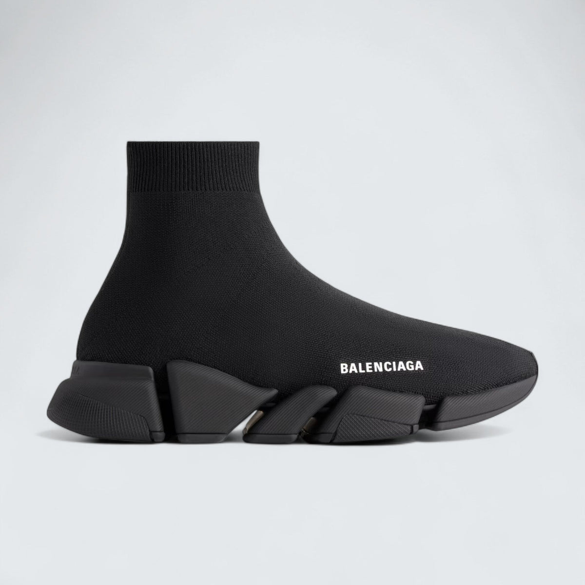 Balenciaga Speed 2.0 Sneaker in Black Recycled Polyester and Elastane
