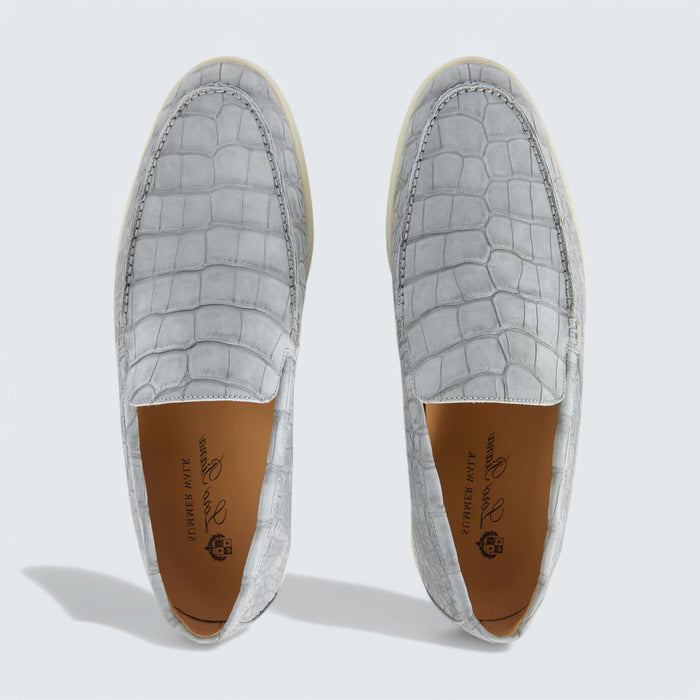 Loro Piana Summer Walk Loafer 'Frozen Blue Alligator'