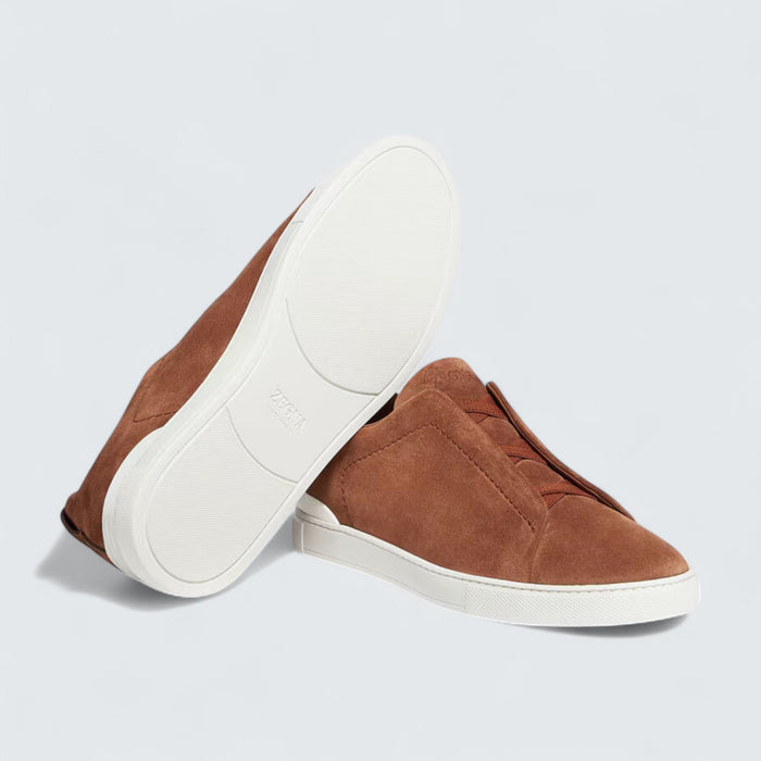 Zegna Tobacco Suede Triple Stitch™ Sneakers