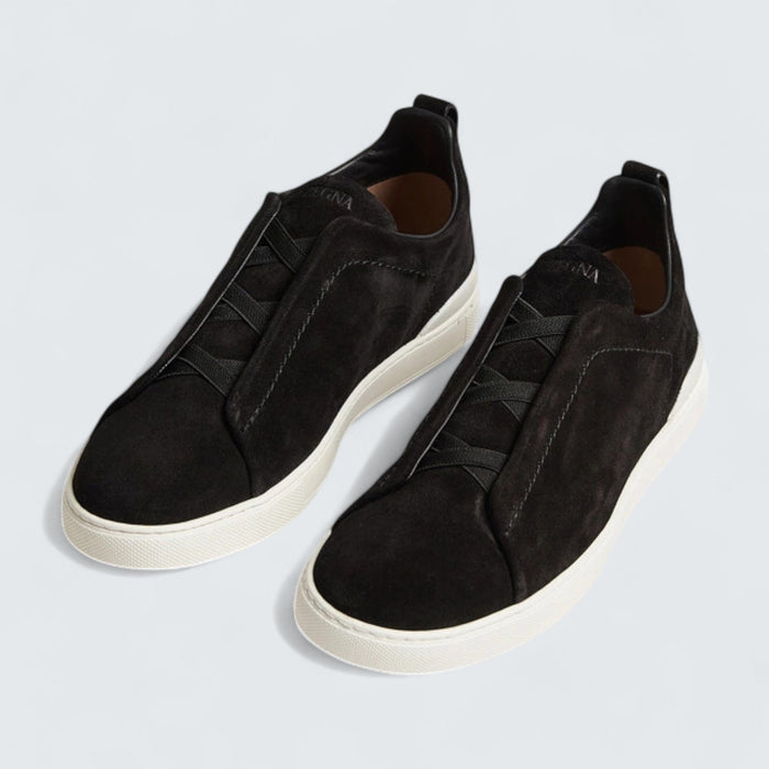 Zegna Black Suede Triple Stitch™ Sneakers
