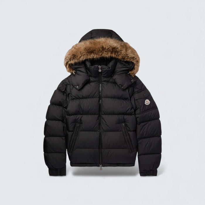Moncler Mayaf Faux Fur Trimmed Quilted Shell Down Jacket