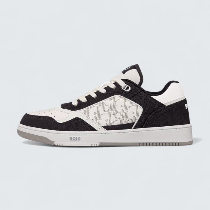 B27 Uptown Low-Top Sneaker 'White Smooth Calfskin, Black Denim and White Dior Oblique Galaxy Leather'