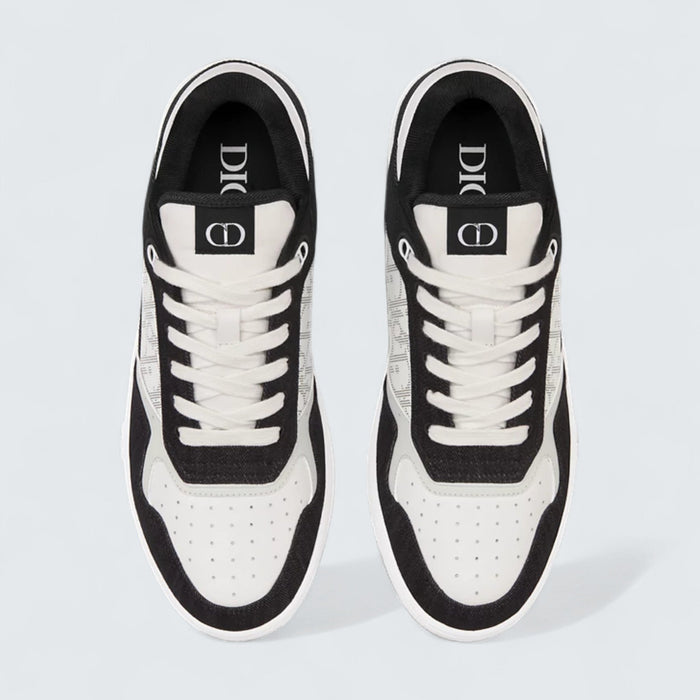 B27 Uptown Low-Top Sneaker 'White Smooth Calfskin, Black Denim and White Dior Oblique Galaxy Leather'