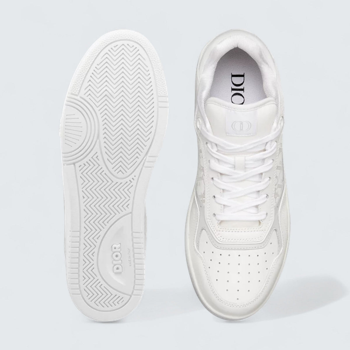 B27 Uptown Low-Top Sneaker 'White Smooth Calfskin and White Dior Oblique Galaxy Leather'