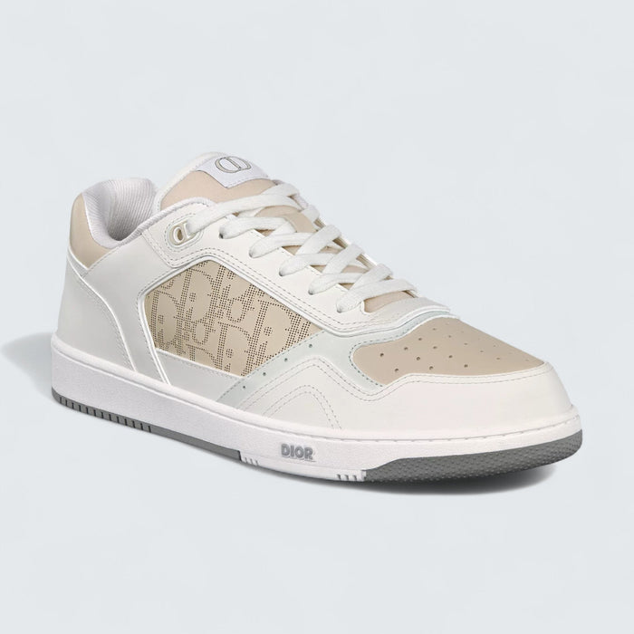 B27 Uptown Low-Top Sneaker 'White and Beige Smooth Calfskin with Beige Dior Oblique Galaxy Leather'