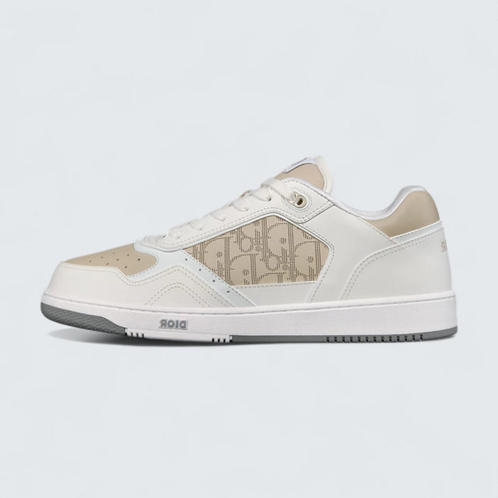 B27 Uptown Low-Top Sneaker 'White and Beige Smooth Calfskin with Beige Dior Oblique Galaxy Leather'