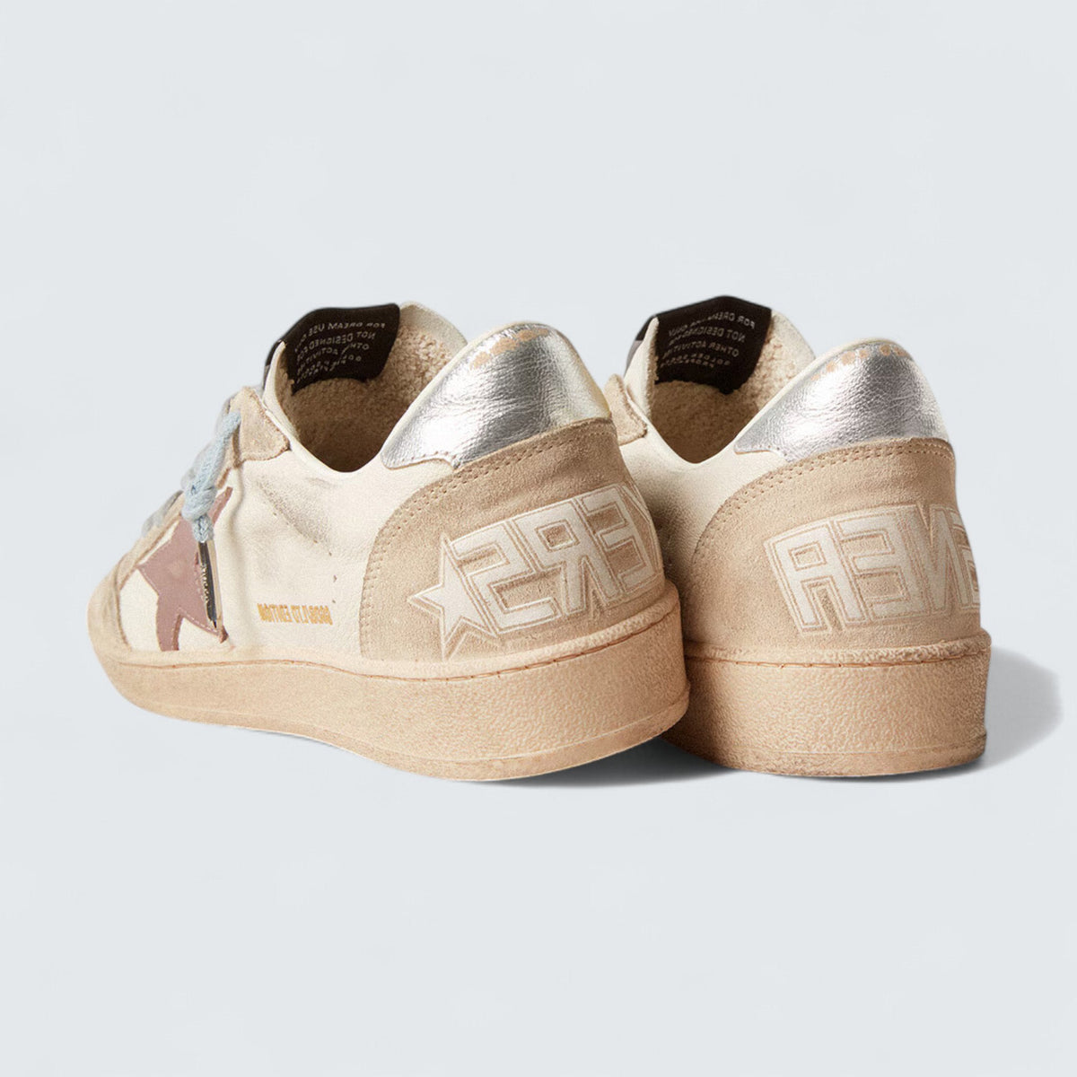 Golden Goose Ball Star LTD 'White Nappa and Pearl Suede with Mauve Leather Star'