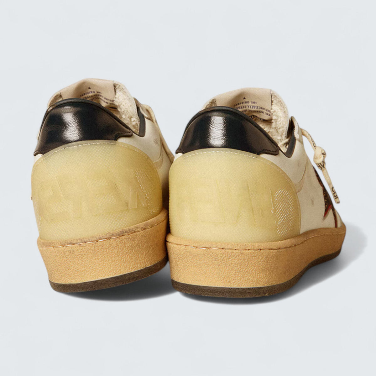 Golden Goose Ball Star LTD 'White Leather with Midnight Blue Mesh Star and Midnight Blue Leather Heel Tab'