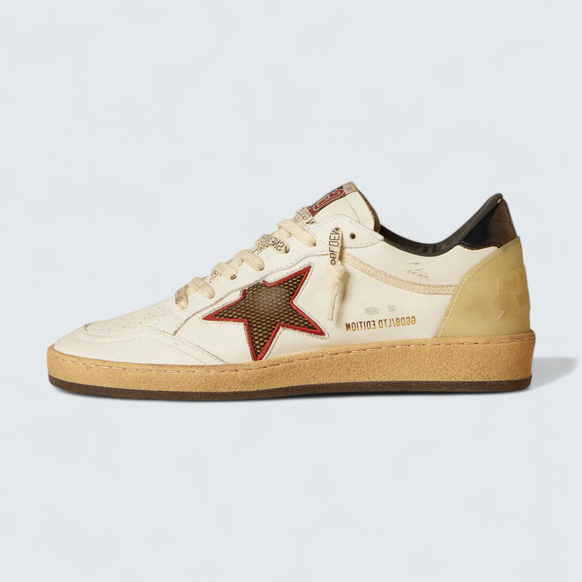 Golden Goose Ball Star LTD 'White Leather with Midnight Blue Mesh Star and Midnight Blue Leather Heel Tab'